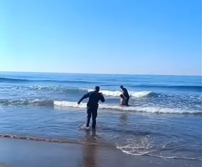 Alkolü Suya dalan adamı jandarma kurtardı