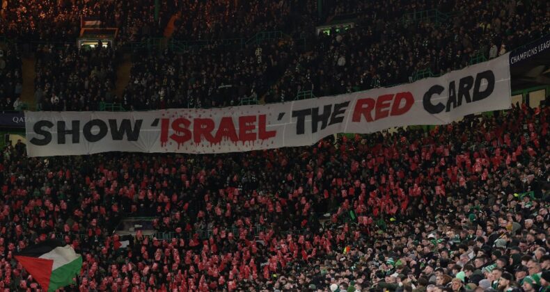 Celtic taraftarından İsrail’e kırmızı kart