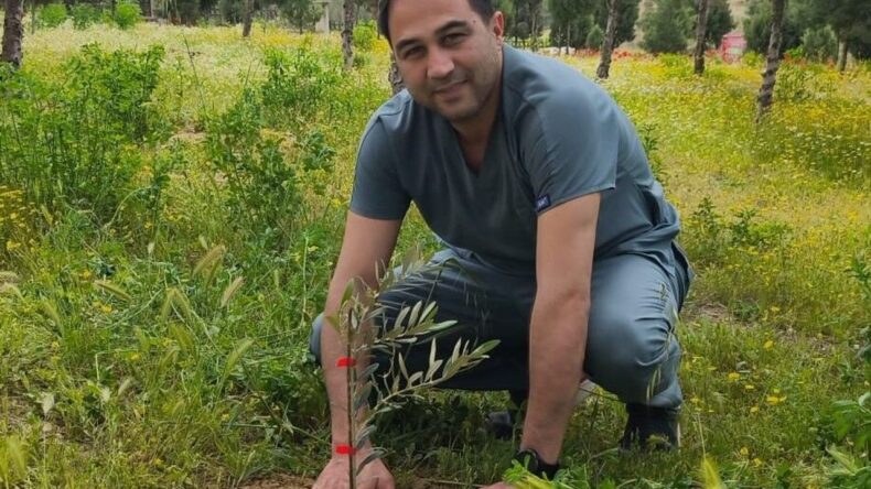 Mut’ta hastane bahçesine 150 zeytin fidanı dikildi