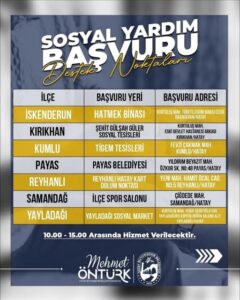 Hatay Büyükşehir Belediyesi Sosyal Yardım Başvuruları Başladı