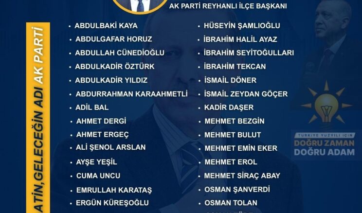 AK Parti Reyhanlı’da “Kemal Demiri” Dönemi: Yeni Yönetim Sahaya İniyor!