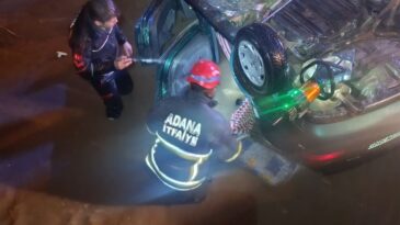 Adana’da Dereye Düşen Otomobil Sürücüsü Yaralandı