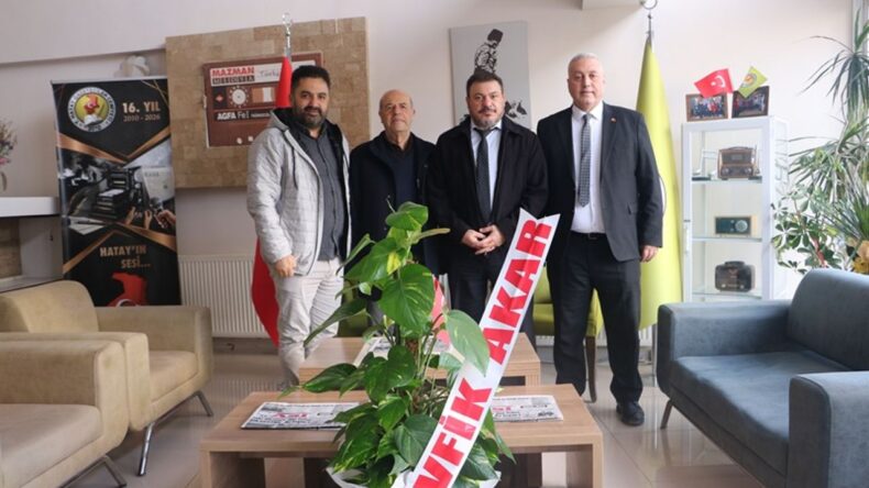 Süheyl Budak ve Tevfik Akar’dan Hatay Gazeteciler Cemiyeti’ne Ziyaret