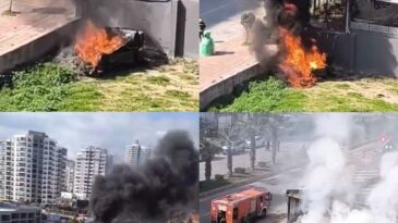 Mersin’de Otomobil Yangını: İş Yerine Çarpan Araçta 1 Yaralı