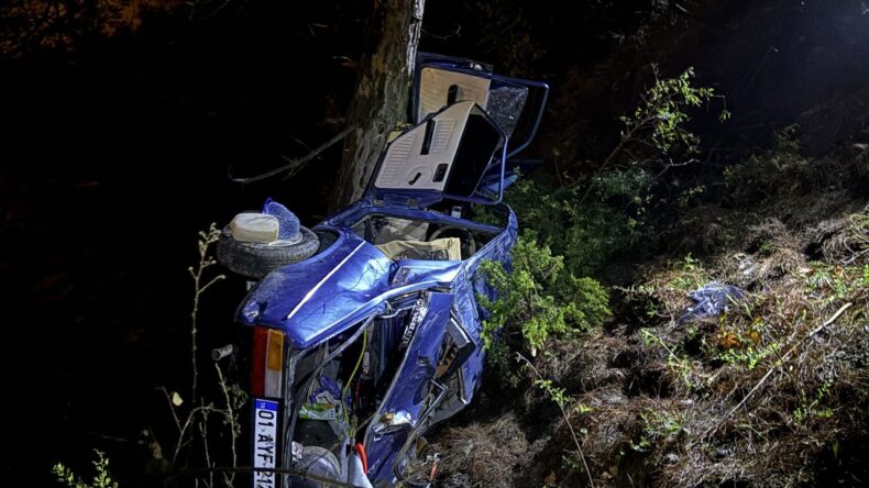 Adana’da ağaca çarpan otomobildeki 3 kişi yaralandı