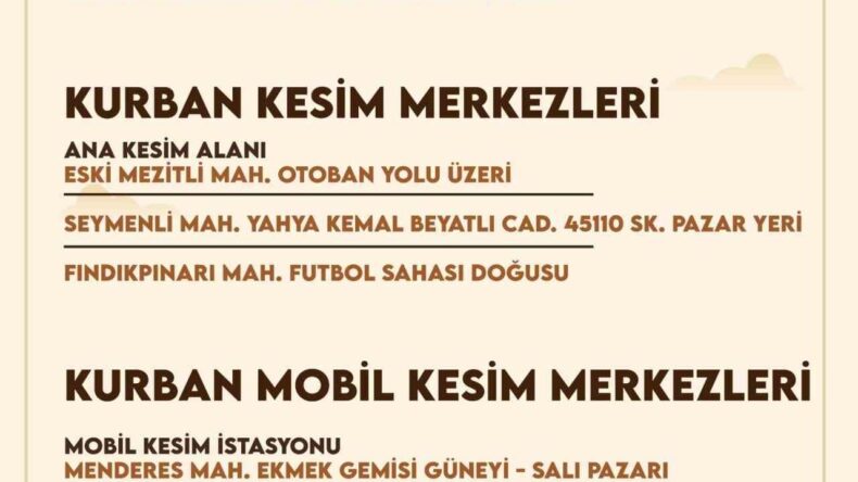 Mezitli’de Kurban Kesim ve Satış Noktaları Belirlendi