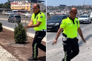 Antakya’da Trafik Güvenliği İçin Örnek Davranış: Polisten Anında Müdahale